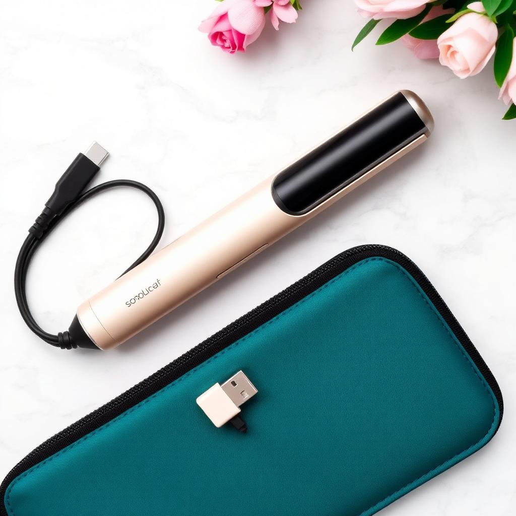 Hajvasaló fésű USB-C kábellel
